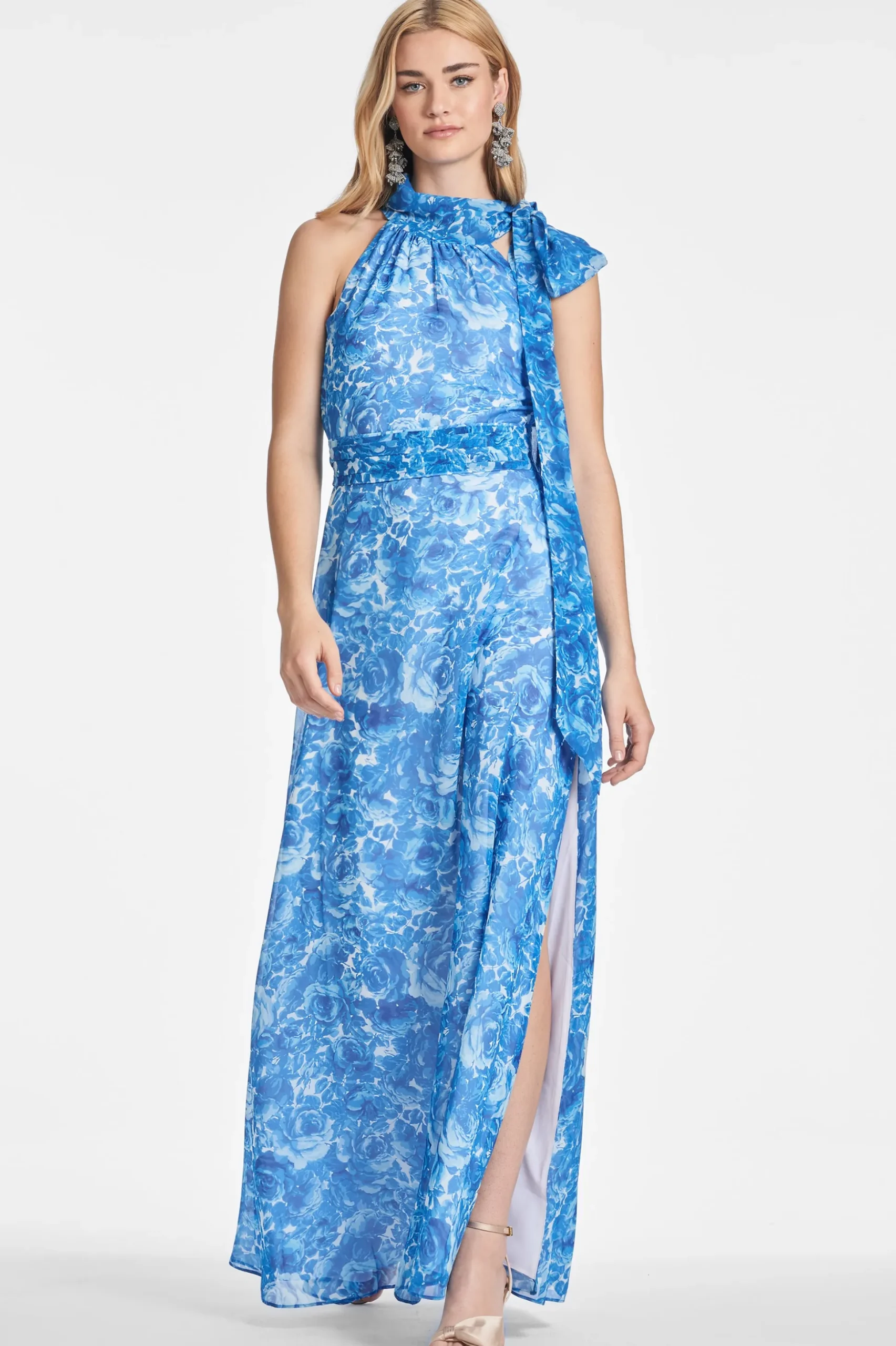 Sachin & Babi Plus Sizes|Sleeveless<Kayla Gown - Mediterranean Blooms Mediterraneanblooms