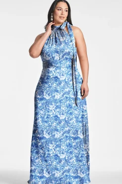 Sachin & Babi Plus Sizes|Sleeveless<Kayla Gown - Mediterranean Blooms Mediterraneanblooms