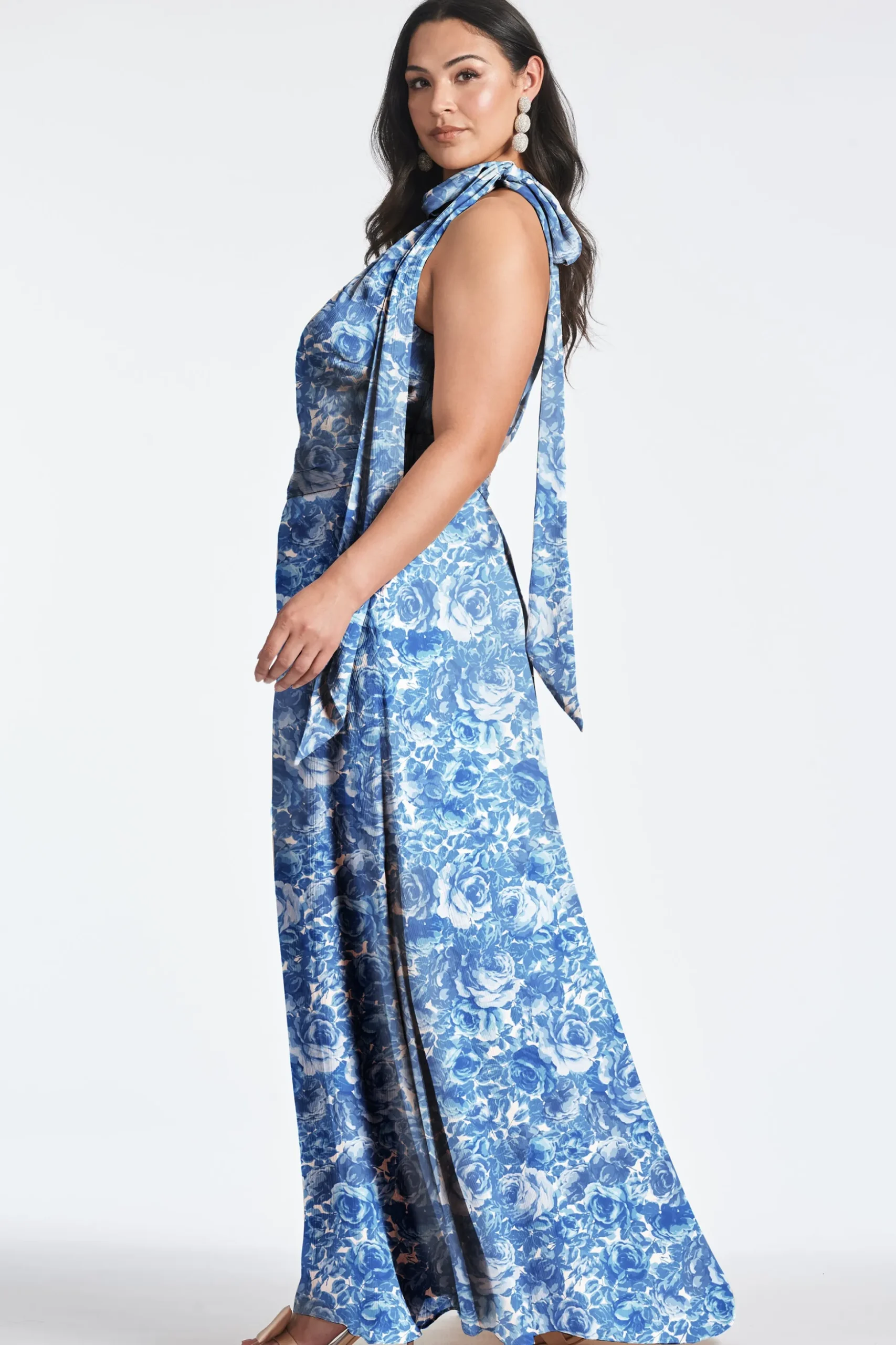 Sachin & Babi Plus Sizes|Sleeveless<Kayla Gown - Mediterranean Blooms Mediterraneanblooms