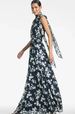Sachin & Babi Plus Sizes|Sleeveless<Kayla Gown - Navy Venetia Petal Navyvenetiapetal