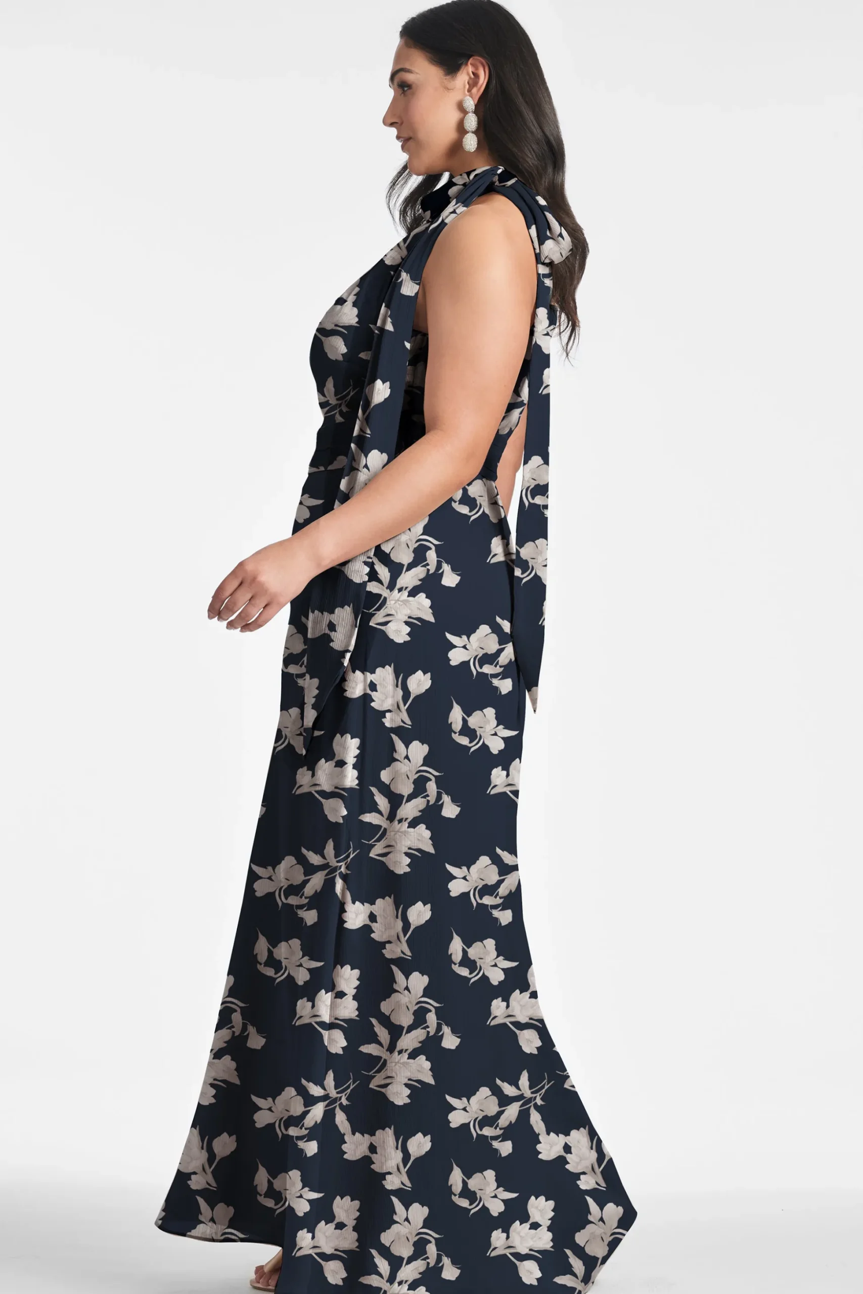 Sachin & Babi Plus Sizes|Sleeveless<Kayla Gown - Navy Venetia Petal Navyvenetiapetal