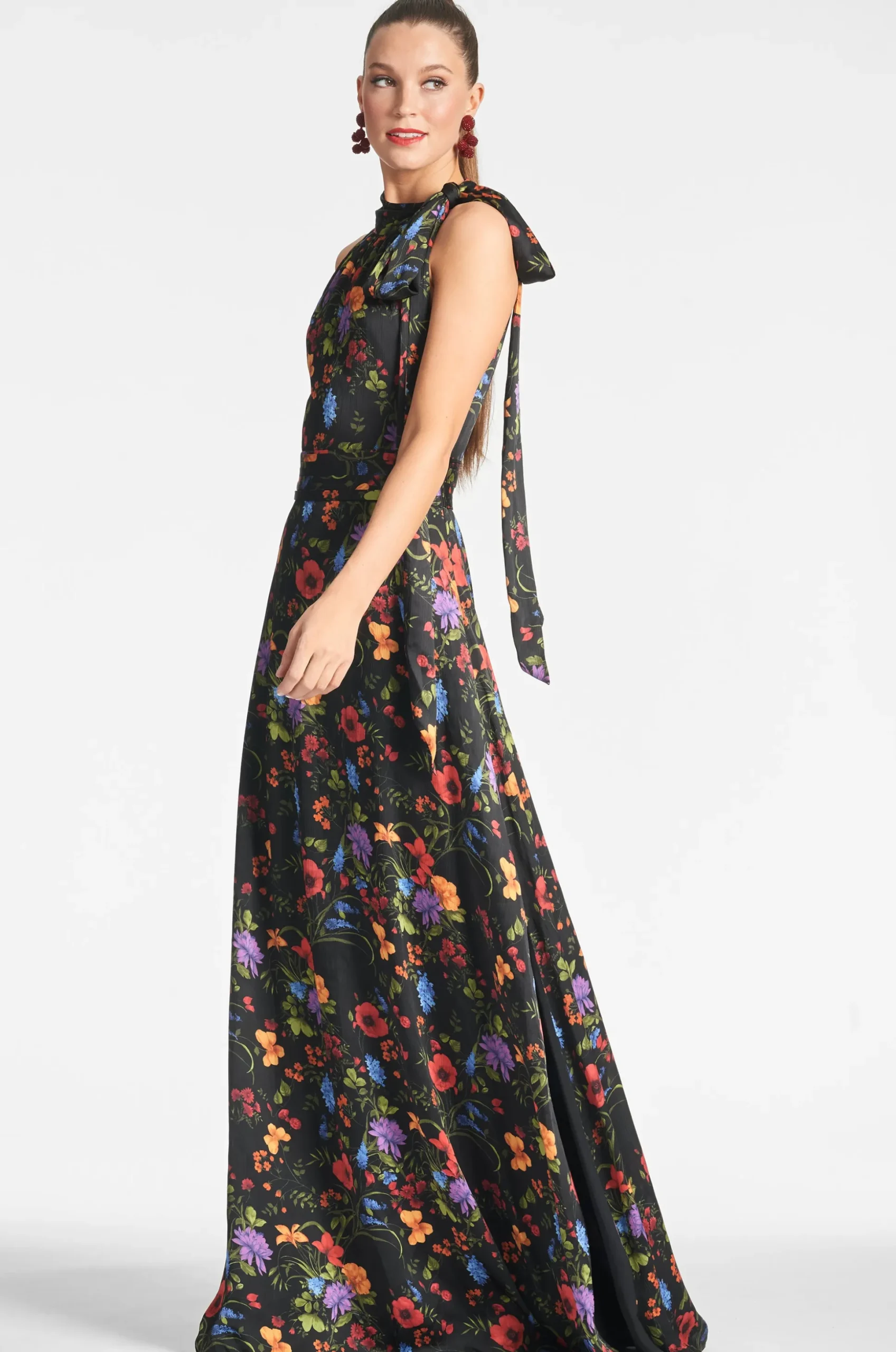Sachin & Babi Plus Sizes|Sleeveless<Kayla Gown - Noir Wildflower Noirwildflower