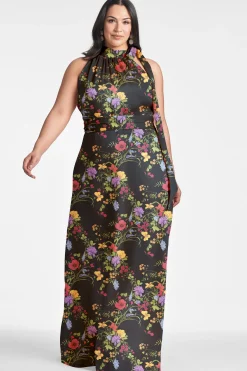 Sachin & Babi Plus Sizes|Sleeveless<Kayla Gown - Noir Wildflower Noirwildflower