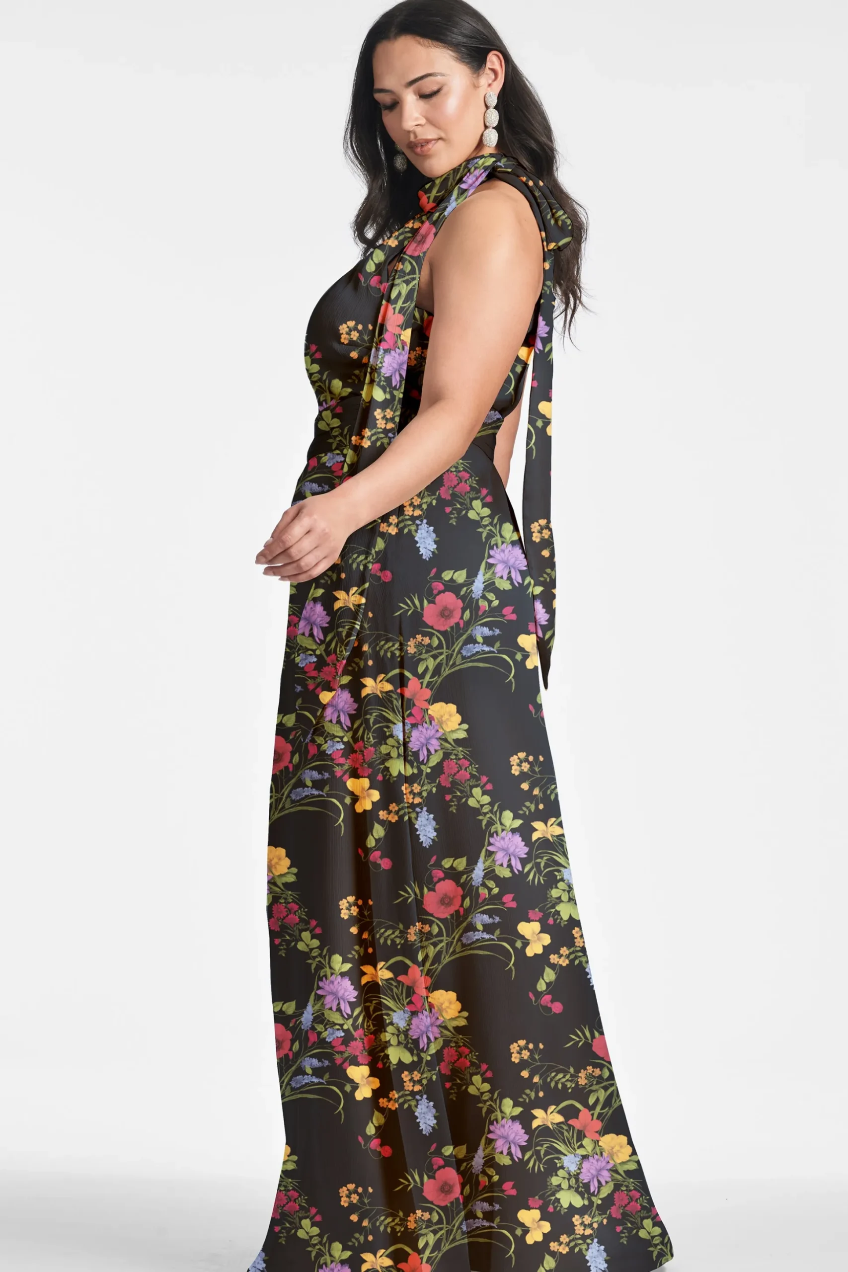 Sachin & Babi Plus Sizes|Sleeveless<Kayla Gown - Noir Wildflower Noirwildflower