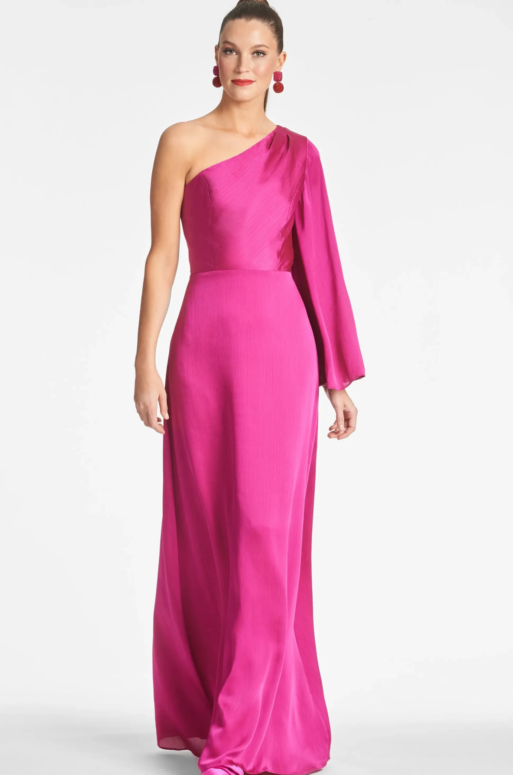 Sachin & Babi Plus Sizes|One Shoulder<Keely Gown - Dragonfruit