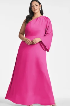 Sachin & Babi Plus Sizes|One Shoulder<Keely Gown - Dragonfruit