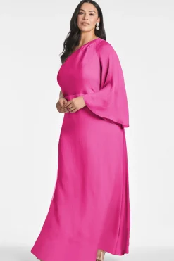 Sachin & Babi Plus Sizes|One Shoulder<Keely Gown - Dragonfruit