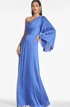 Sachin & Babi Plus Sizes|One Shoulder<Keely Gown - French Blue Frenchblue