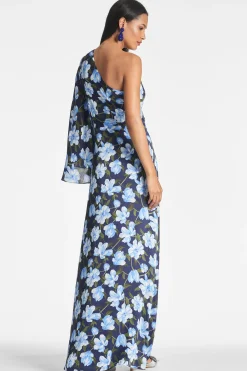 Sachin & Babi Plus Sizes|One Shoulder<Keely Gown - Ocean Blue Magnolia Oceanbluemagnolia