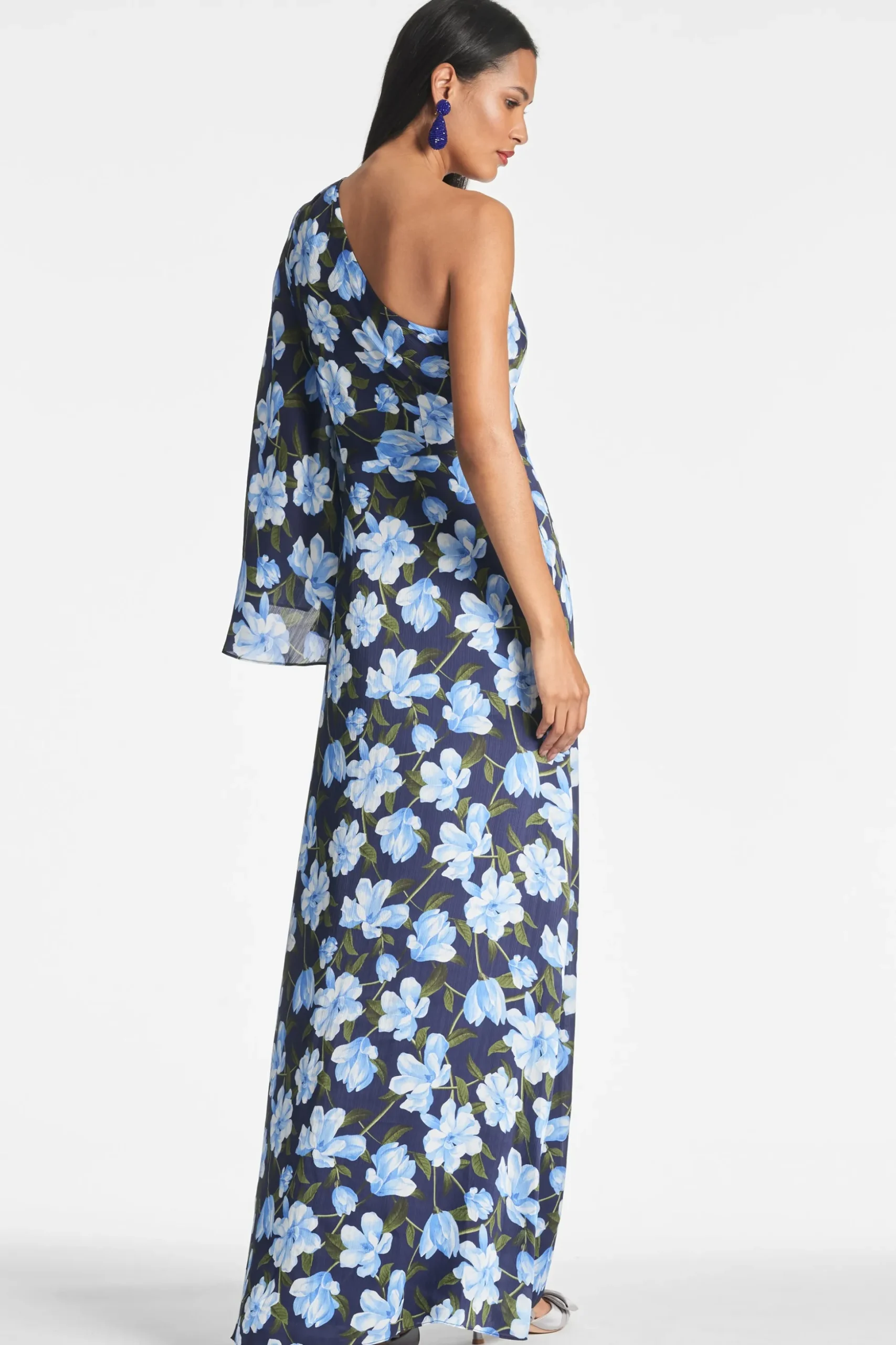 Sachin & Babi Plus Sizes|One Shoulder<Keely Gown - Ocean Blue Magnolia Oceanbluemagnolia
