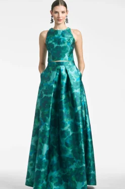 Sachin & Babi Matching Sets|Tops & Blouses<Lexie Top - Emerald Watercolor Floral Emeraldwatercolorfloral
