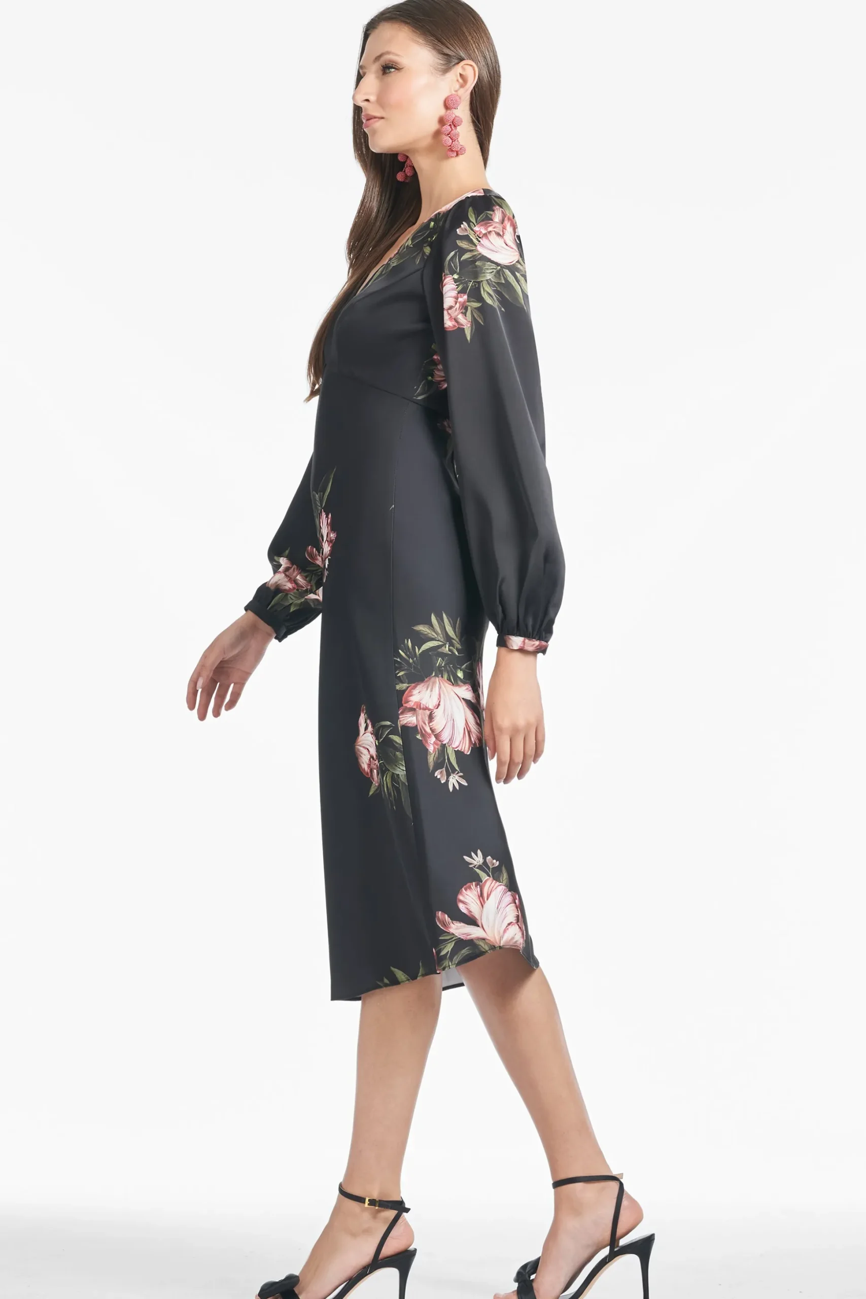 Sachin & Babi Plus Sizes|Midi<Lola Dress - Noir Blossom Noirblossom