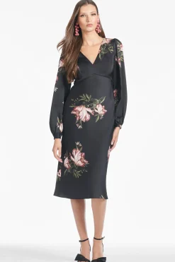 Sachin & Babi Plus Sizes|Midi<Lola Dress - Noir Blossom Noirblossom