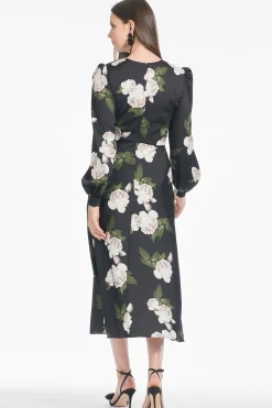 Sachin & Babi A-line|Midi<Lola Dress - Obsidian Blooms Obsideonblooms