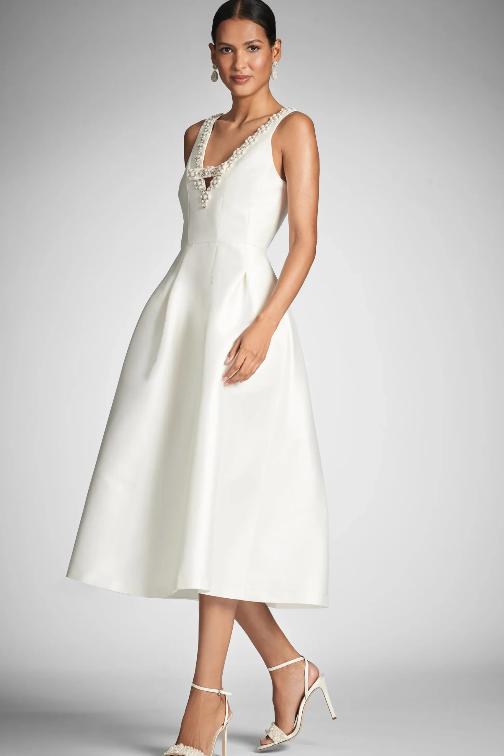 Sachin & Babi Fit & Flare|Midi<Millie Dress - Off White Offwhite