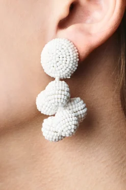 Sachin & Babi Earrings<Mini Coconuts Earrings - Smooth Beads White