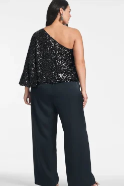 Sachin & Babi Plus Sizes|Tops & Blouses<Morgan Top - Sequins Black