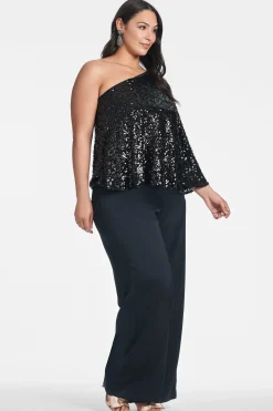 Sachin & Babi Plus Sizes|Tops & Blouses<Morgan Top - Sequins Black