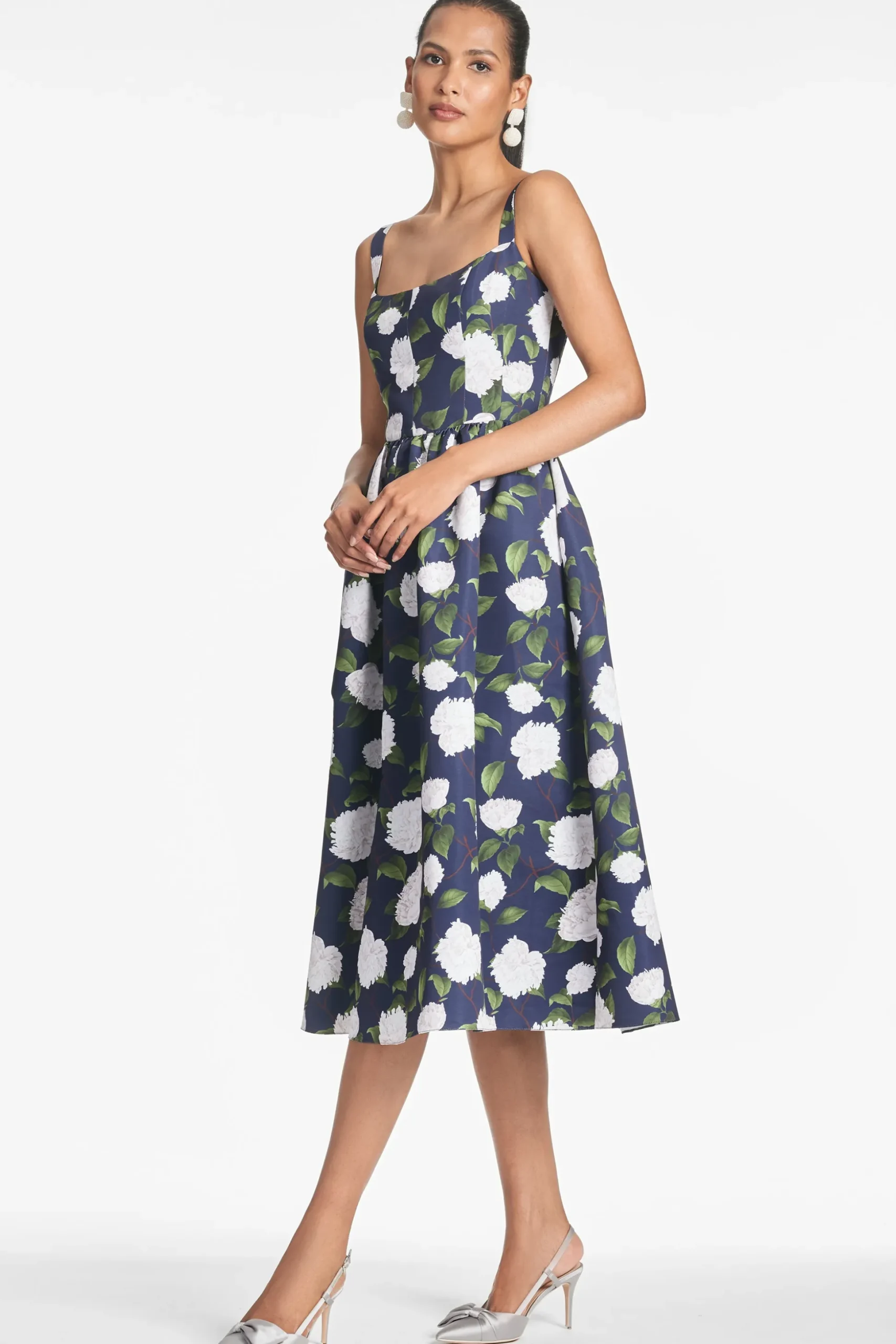 Sachin & Babi Fit & Flare|Midi<Olena Dress - Navy/Ivory Moonlit Garden Navy/ivorymoonlitgarden