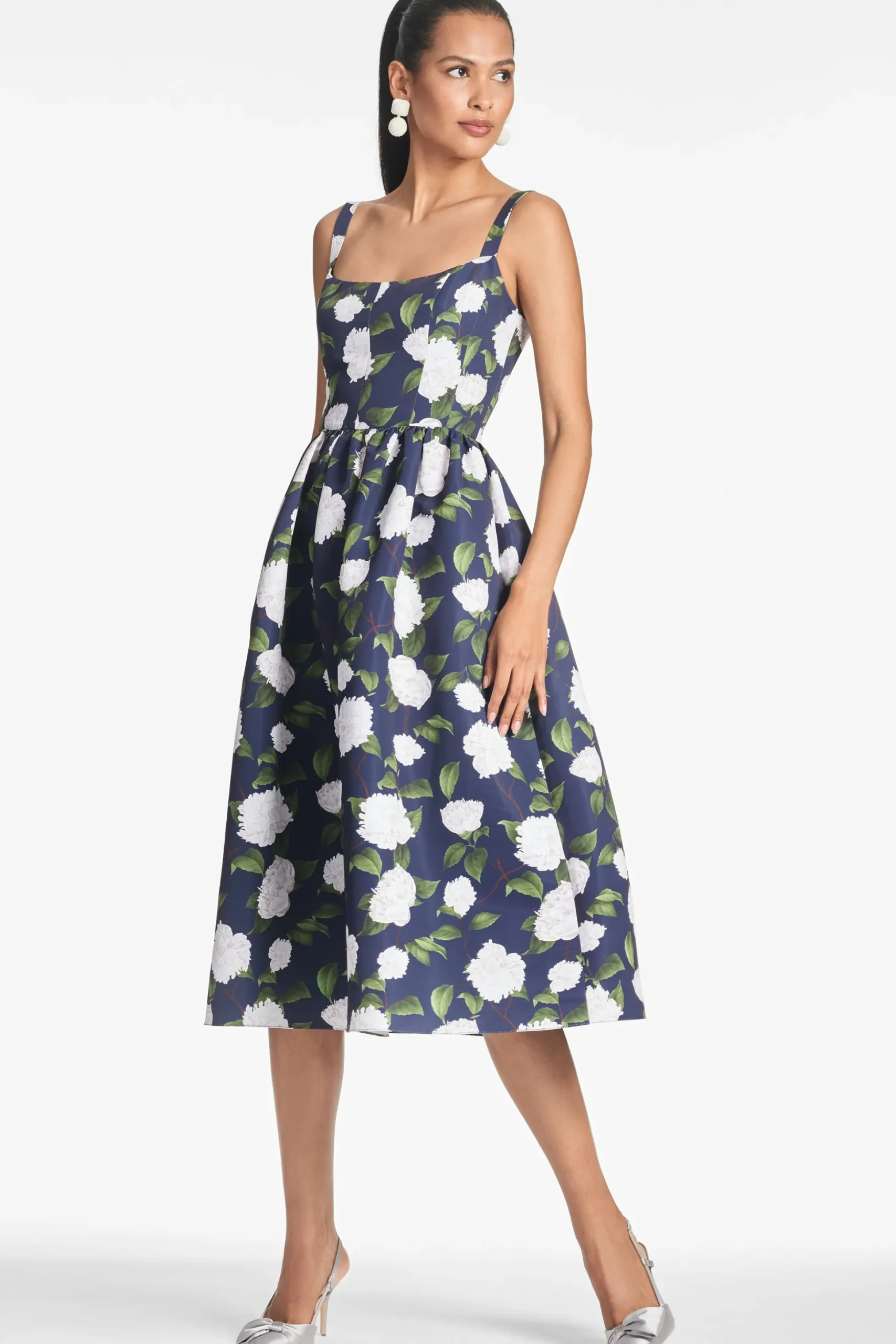 Sachin & Babi Fit & Flare|Midi<Olena Dress - Navy/Ivory Moonlit Garden Navy/ivorymoonlitgarden