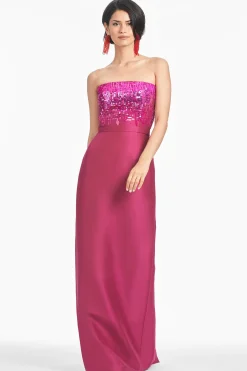 Sachin & Babi Strapless<Phaedra Gown - Rhodolite