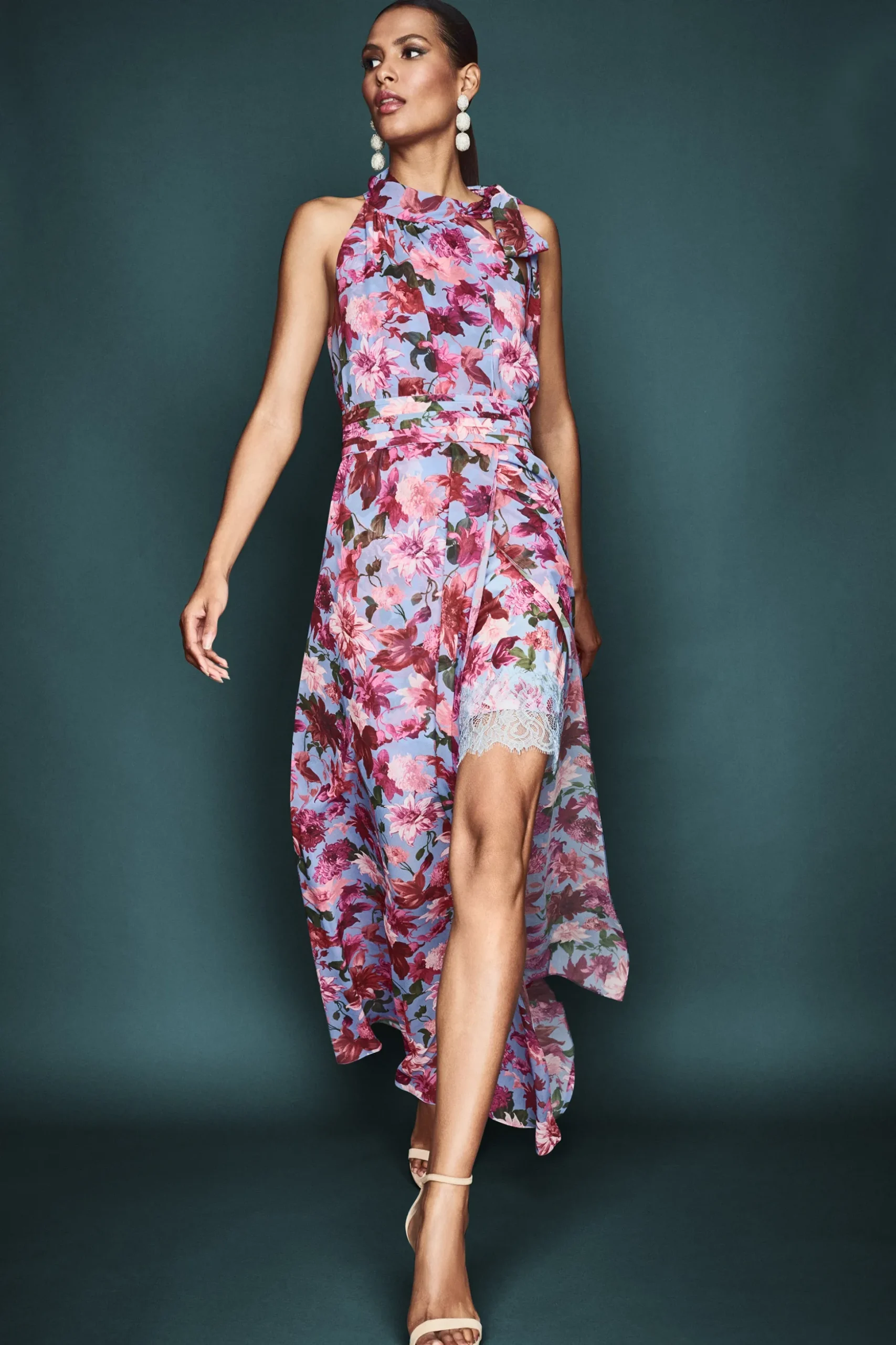 Sachin & Babi Sleeveless<Selena Gown - Pink/Periwinkle Dahlia Pink/periwinkledahlia
