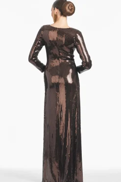 Sachin & Babi Plus Sizes<Sequin Talulla Gown - Espresso