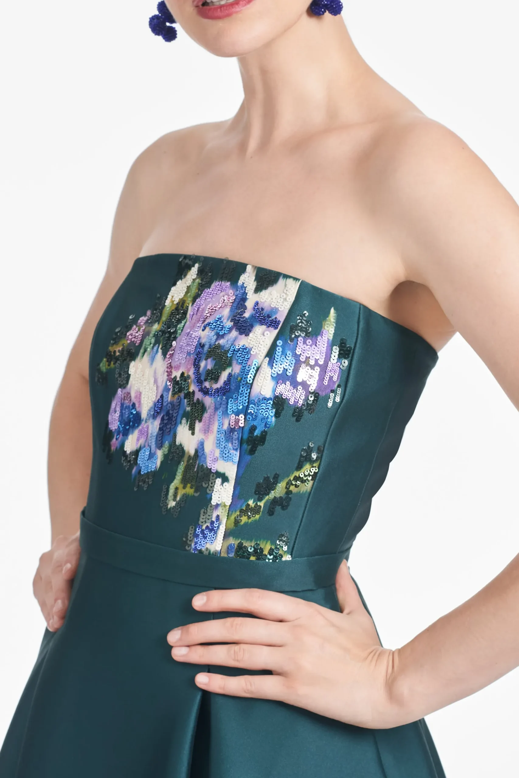 Sachin & Babi Fit & Flare<Shay Dress - Forest Green Placement Ikat Forestgreenplacementikat
