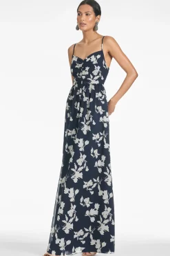 Sachin & Babi Plus Sizes|Sleeveless<Sienna Gown - Navy Venetia Petal Navyvenetiapetal