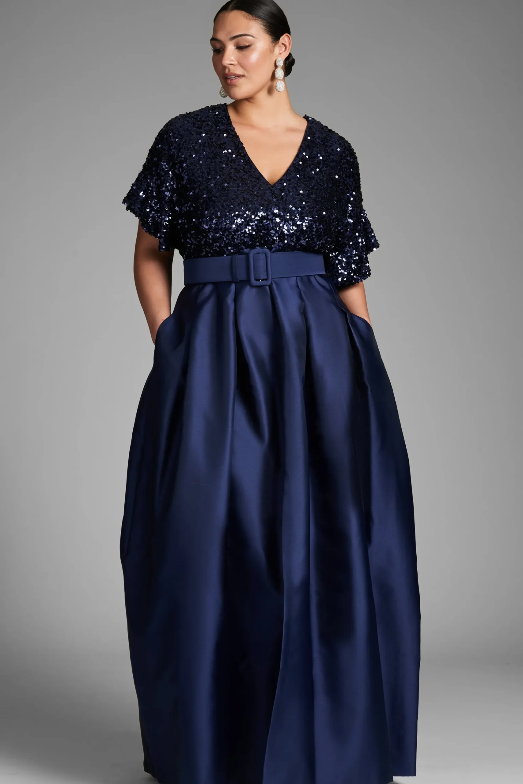 Sachin & Babi Plus Sizes|Short Sleeve<Simone Gown - Night Sky Nightsky