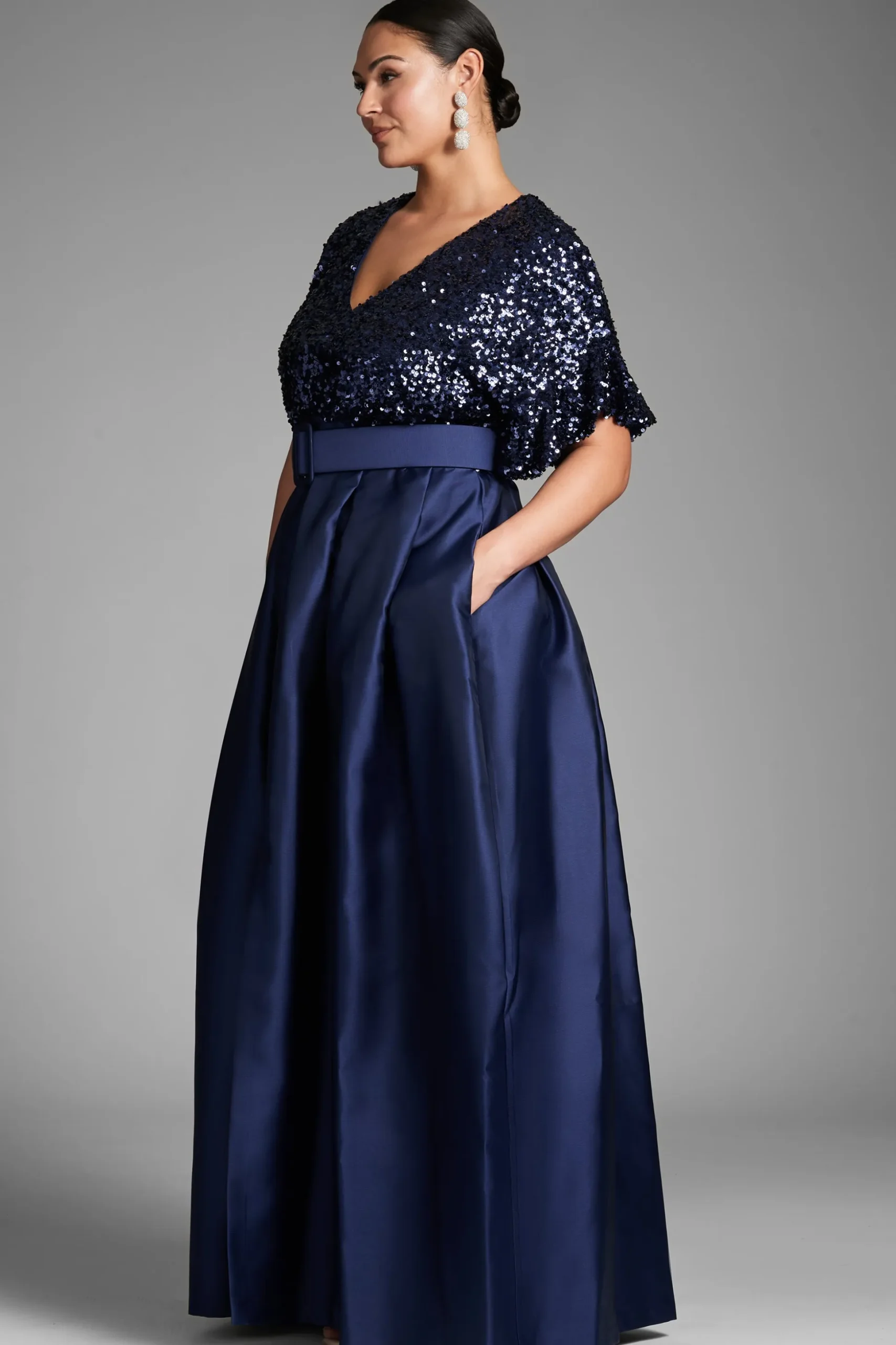 Sachin & Babi Plus Sizes|Short Sleeve<Simone Gown - Night Sky Nightsky
