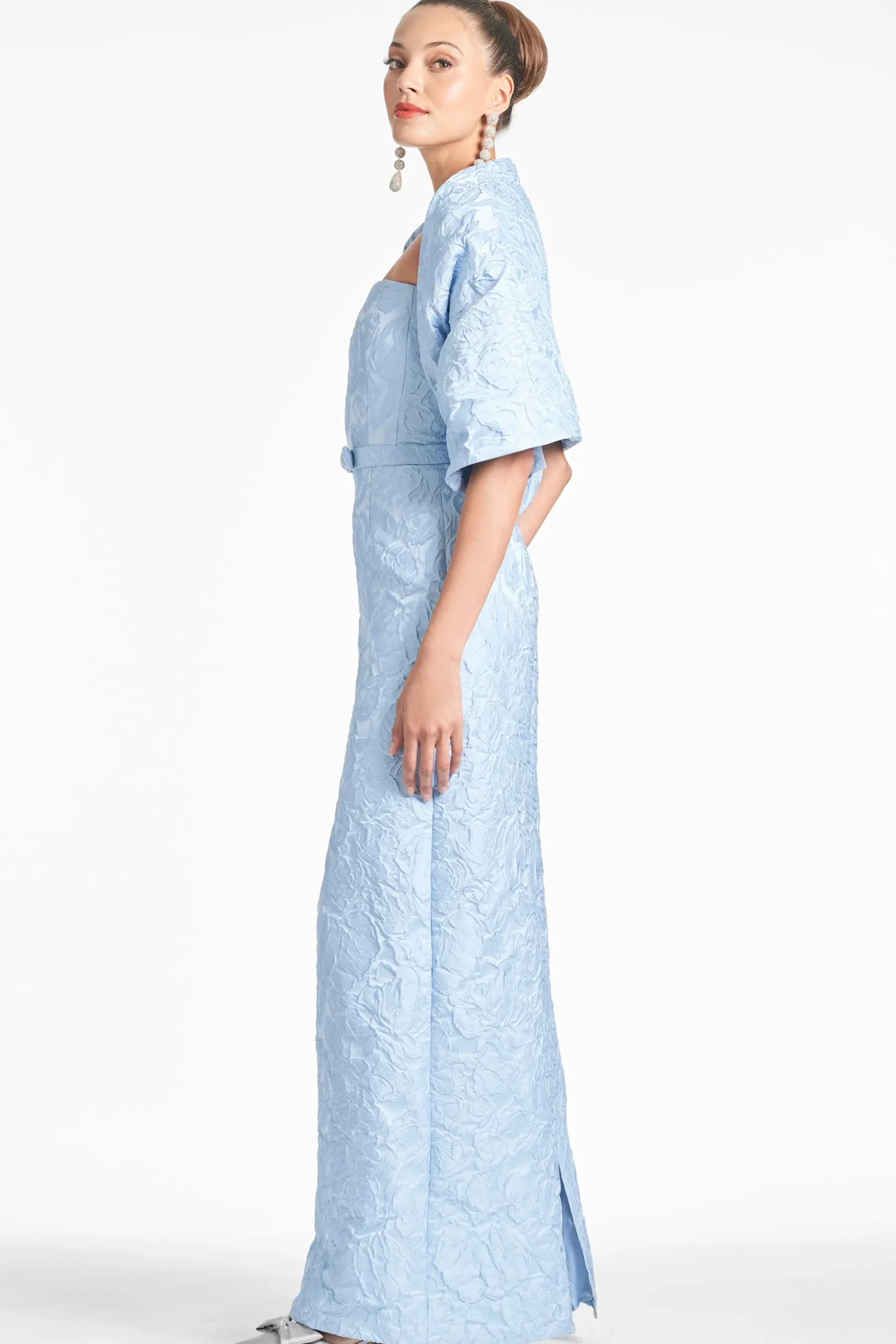 Sachin & Babi Shawls<The Hug Shawl - Ice Blue Jacquard Cloqué Iceblue