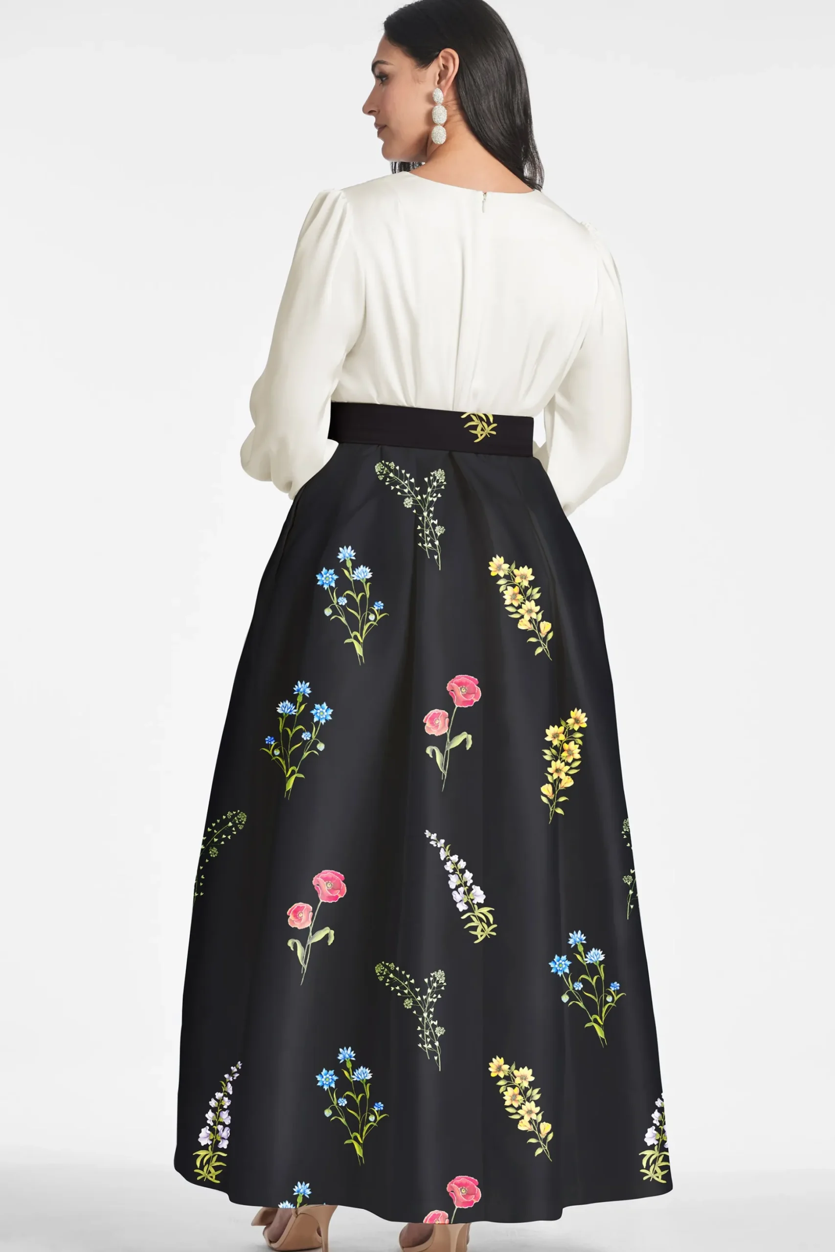 Sachin & Babi Plus Sizes|Long Sleeve<Zoe Gown - Off White/Noir Bouquet Offwhite/noirbouquet