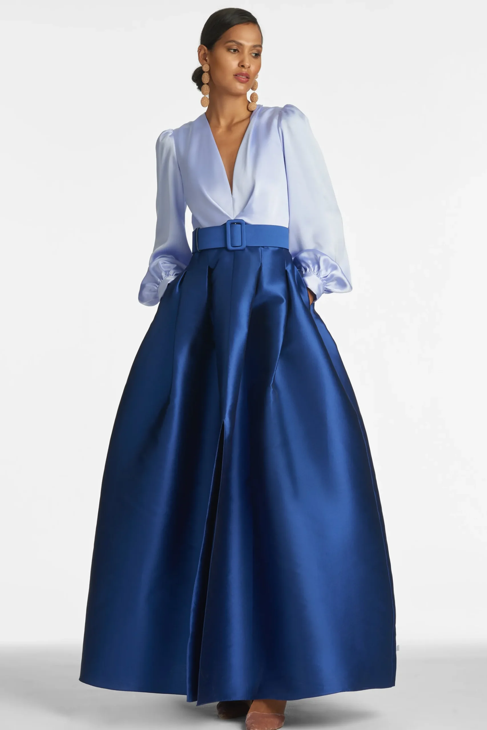 Sachin & Babi Plus Sizes|Long Sleeve<Zoe Gown - Periwinkle/Eclipse Periwinkle&eclipse