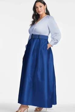 Sachin & Babi Plus Sizes|Long Sleeve<Zoe Gown - Periwinkle/Eclipse Periwinkle&eclipse