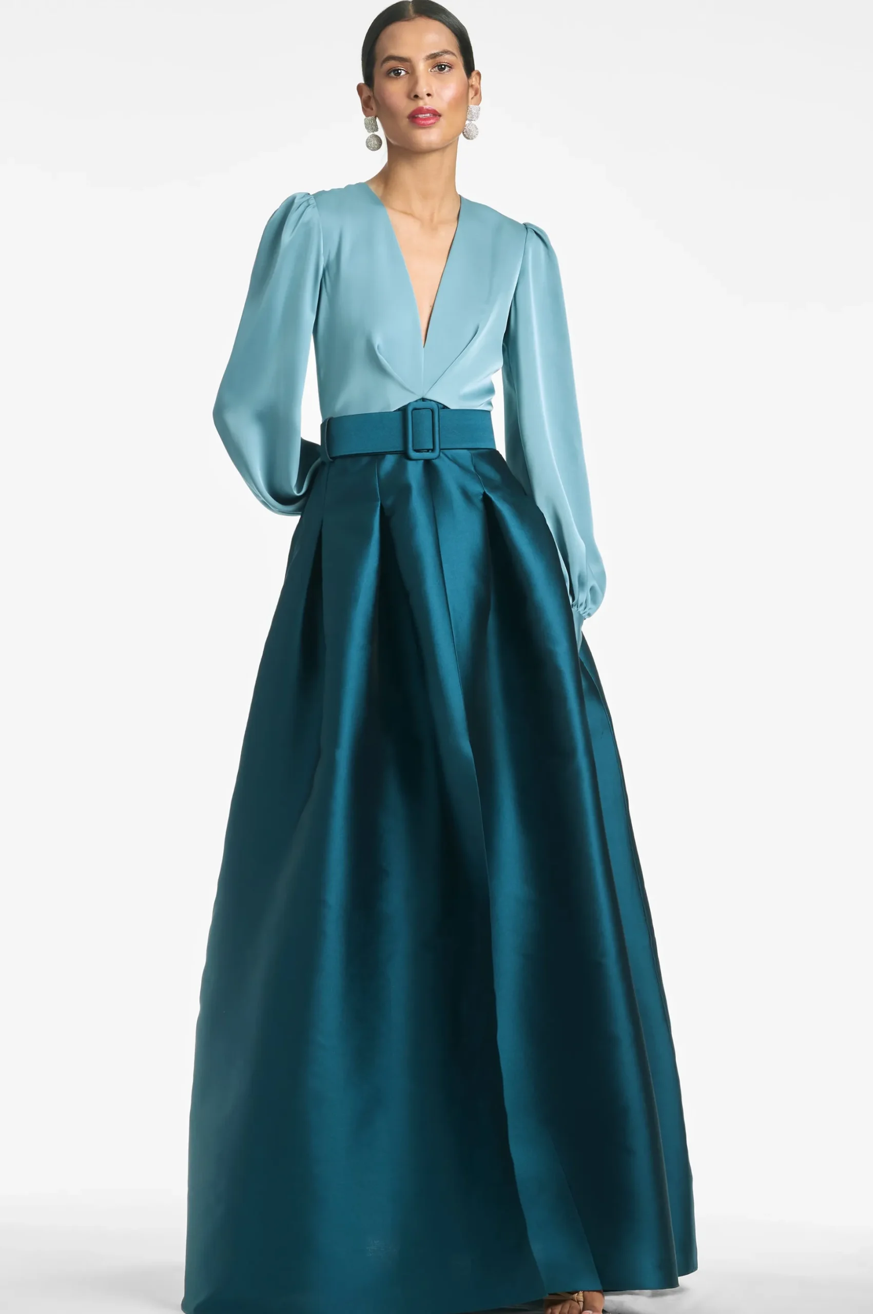 Sachin & Babi Plus Sizes|Long Sleeve<Zoe Gown - Seaglass/Deep Teal Seaglass/deepteal
