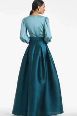 Sachin & Babi Plus Sizes|Long Sleeve<Zoe Gown - Seaglass/Deep Teal Seaglass/deepteal
