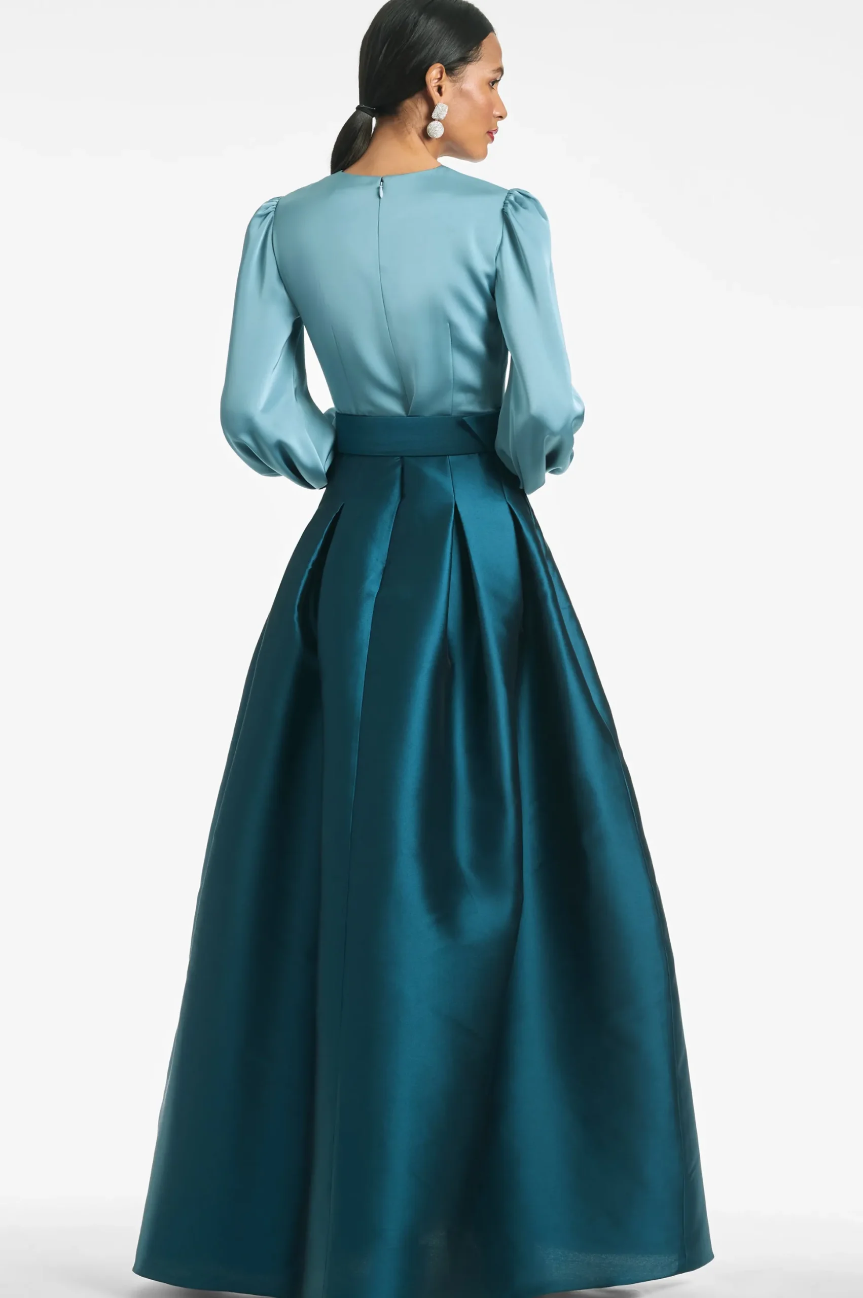 Sachin & Babi Plus Sizes|Long Sleeve<Zoe Gown - Seaglass/Deep Teal Seaglass/deepteal