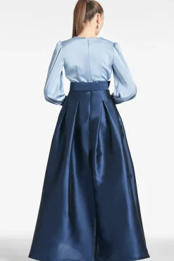 Sachin & Babi Plus Sizes|Long Sleeve<Zoe Gown - Slate/Navy Slate&navy