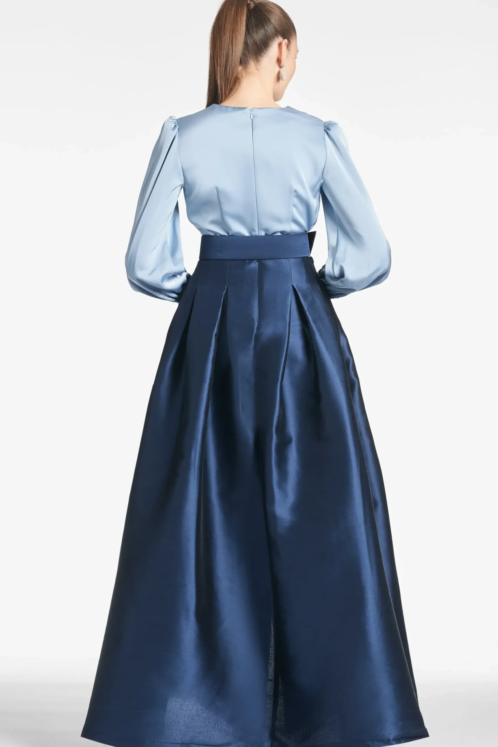 Sachin & Babi Plus Sizes|Long Sleeve<Zoe Gown - Slate/Navy Slate&navy